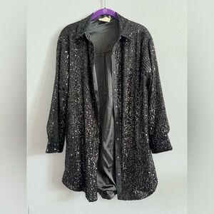 NWOT  Style Rack Black Sequin Shirt